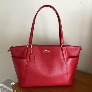 Coach Red Leather Tote